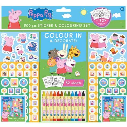 Picture of 500 pcs colouring and sticker set Peppa Pig